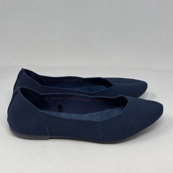 Skechers Cleo Stretch Fit Shoes Womens 8.5 Blue Vegan Ballet Flats Casual Comfy - Picture 3 of 15